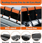 Mupera 21 Cubic Ft Car Roof Cargo Carrier, Waterproof Rooftop Cargo Carrier with Strip Includes Anti-Slip Mat, 6 Door Hooks & Combination Lock for All Vehicles with/Without Roof Rack
