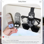 Car Sunglasses Holder Eyeglass Clip with Sun Visor Storage for Cards Magnetic Eyewear Clamp Car Decor