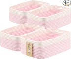 MiniArk Small Storage Baskets for Organizing | Closet Organizer Bins | Shelf Toy Basket | Woven Rope Baskets | Cube Decorativ
