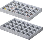 Stackable Jewelry Organizer Tray For Drawers,White Leather Small Earring Storage Tray,Bracelet And Necklace Display Box,Jewel