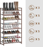 8Tier Metal Tall Shoe Rack,Large Shoe Rack for Closet,entryway,Garage, with Adjustable Flat or Angled Shelves, Hold 32-40 Pai