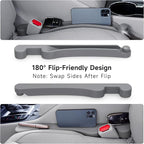 Car Seat Gap Filler Set of 2, 3IN1 Seat Side Gap Filler Plug with Storage Slot & Hook Function, Soft Foam Universal Fit Car SUV Truck Fill Gap Between Seats Console Organizer（Standard Gray）