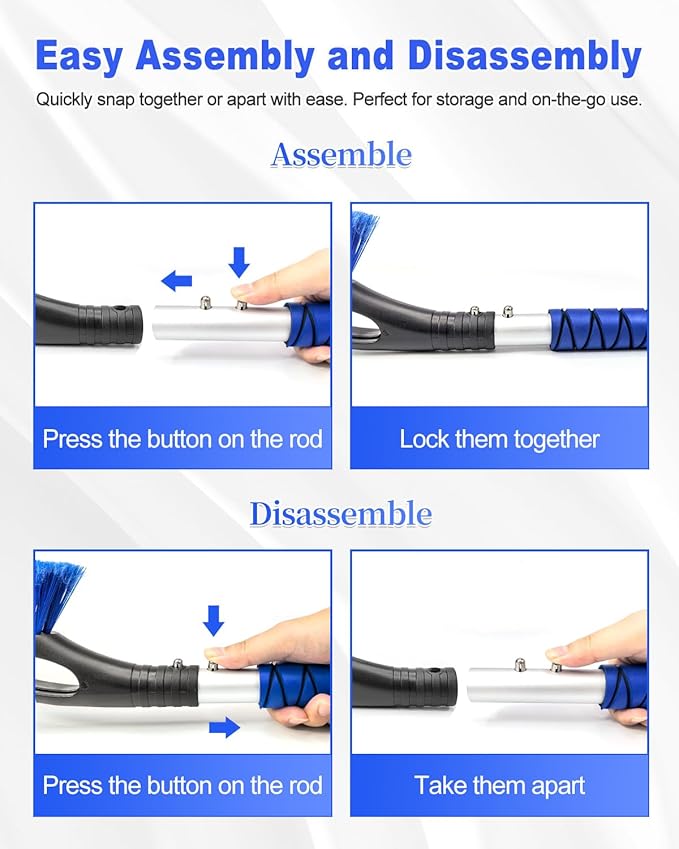 27'' Ice Scraper Snow Brush for Car Windshield, Aluminum Snow Removal Tools with Foam Grip for SUV Vehicle Auto Trucks Window