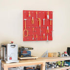 TORACK Metal Pegboard Wall Organizer 24" x 24" or 12" x 48", 70 PCS Tool Storage Pegboard for Garage Tool Organizer Board wit