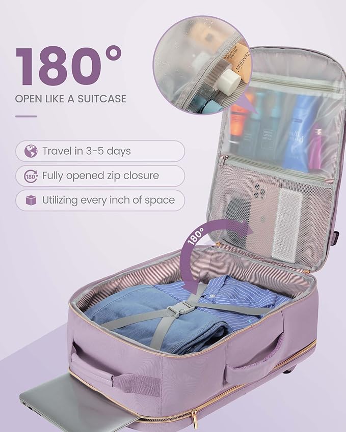 LOVEVOOK Travel Backpack for Women & Men 40L,Airline Approved Carry On Backpack Travel Essentials,TSA Carry on Luggage,Waterp