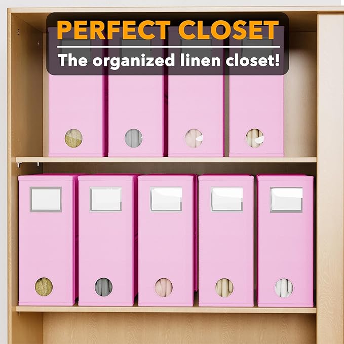 SpaceAid 9 Pack Bed Sheet Organizers and Storage, Foldable Sheet Organizer with Window for Linen Closet, Set Folder Keeper fo