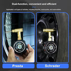 Schrader and Presta Bicycle Tire Pressure Gauge 60 PSI / 4 Bar, Tire Air Pressure Gauge Luminous Dial, Suitable for Car, Motorcycle, Bike, SUV