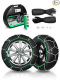 YHTAUTO Set of 2 Snow Chains 12mm for Pickup Truck SUV Passenger Car Universal Fit Tire Chains Auto-Tightening Quick Installa