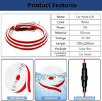 Flexible Car Hood Light Strip, 59 Inches Dynamic LED Daytime Running Light for Car, Truck, SUV, White Light, Easy to Install and Waterproof