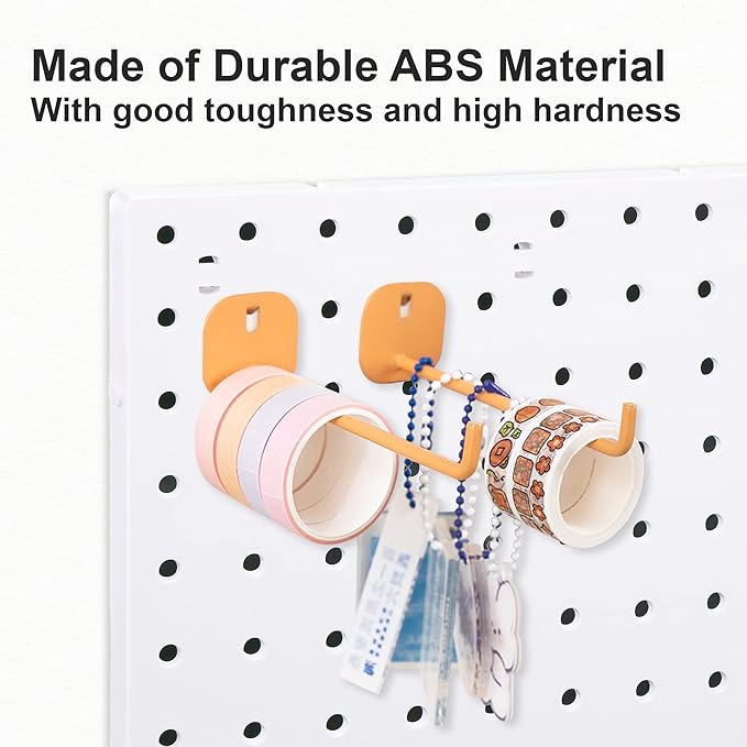 8Pcs Pegboard Wall Organizer Panels, White Pegboard Wall Mount for Craft Room, Garage, Kitchen, Living Room, Bathroom, and St