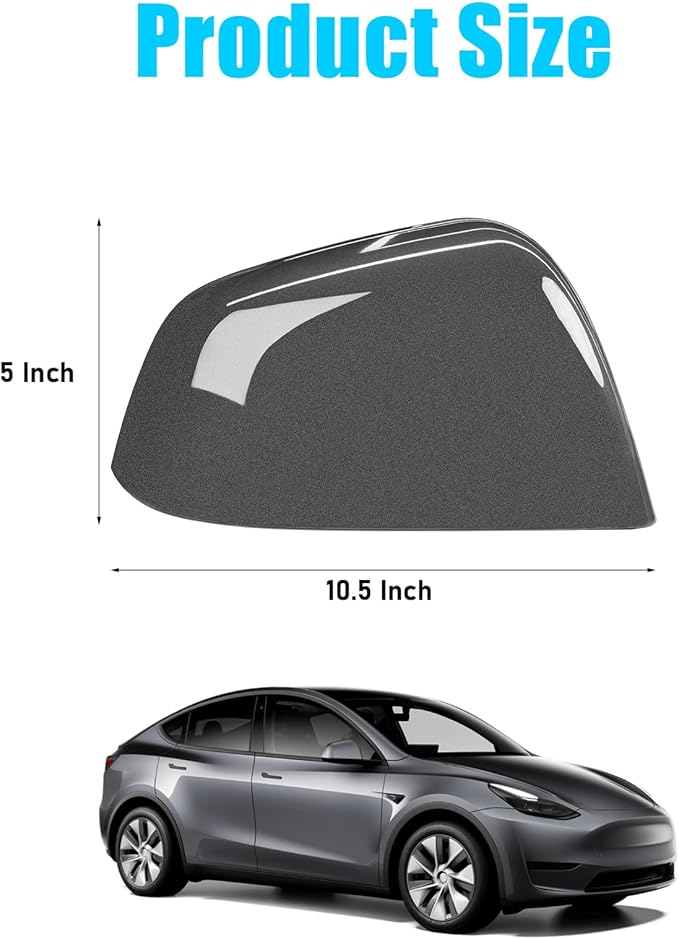 Jaronx Compatible with Tesla Model Y Side Mirror Cover 2020 2021 2022 2023, Rearview Door Wing Mirror Cover Cap Replacement for Tesla Model Y Accessories (Grey, Right)