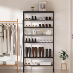 8 Tiers Shoe Rack, Large Capacity Shoe Rack Holds 32 Pairs of Shoes, Durable and Stable, Adjustable Metal Shelf Stackable Sho