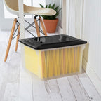 Sterilite File Box, Stackable Storage Bin with Lid, Organize Receipts, Bills, Taxes and Papers in the Home, Office, Clear Bas