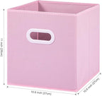 Stero Fabric Storage Cubes Bins, 11 inch Fun Colored Foldable Storage Baskets with Dual Plastic Handle for Home, Kids Room, C