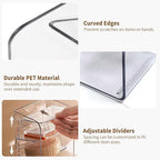 PAVSTINE Medicine Cabinet Organizer with Adjustable Dividers, Clear Vertical Layered Backward Slanting Shelves for Pressed Po