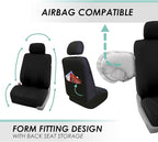 FH Group Car Seat Cover Full Set Striking Striped Car Seat Covers with Front Seat Covers and Rear Split Bench, Universal Fit 