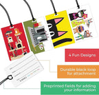 R. Nichols Cat Luggage Tag Set - Sturdy Waterproof Plastic Travel Labels for Baggage, Suitcases, Backpacks, and Diaper Bags, 