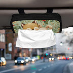 Car Tissue Holder Car Visor Organizer Tissue Box Holder for Car Sun Visor Organizer with Car Vehicle Accessories Essentials Interior for Women Men Christmas Fox Bunny Holly Leaf Green