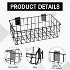 Hicarer 2 Pcs Slatwall Wire Baskets 13.5 x 7.5 x 4.5 Inch Metal Mounted Wall Organizer Basket Ventilated Hanging Slatwall Acc