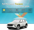 KMF 8pcs Thicken Sun Shades for Hyundai Tucson 2022-2026 Accessories, Full Car Window Covers Sunshade for Windshield Side Rear, UV Block and Protect Privacy Blackout for Camping Outdoor