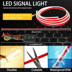 71 Inch Led Hood Light Strip, White Dynamic Car LED Hood Strip Lights with Fuse Protection, Turn Signal Lamp, Universal Exterior Daytime Running Light Strip for Cars, SUVs, Trucks