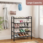 5-Tier Shoe Rack, Metal Storage Shelves for Closet Entryway, Tall Narrow Unit for Small Spaces, Multi-Purpose Organizer for B