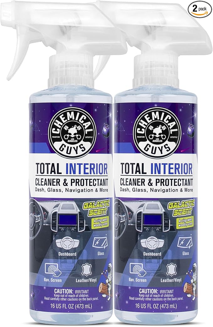 Chemical Guys Total Interior Cleaner & Protectant - 2 Pack (16 oz Each) All-in-One Car Interior Cleaner for Dash, Seats, Carp