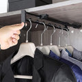 Wardrobe Clothes Hanger Rail - Heavy Duty Retractable Closet Pull Out Rod, 25-45Cm Pull-Out Clothes Rail, Extendable Wardrobe