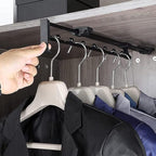 Wardrobe Clothes Hanger Rail - Heavy Duty Retractable Closet Pull Out Rod, 25-45cm Pull-out Clothes Rail, Extendable Wardrobe