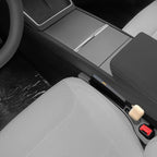 Car Seat Gap Filler Organizer Compatible with Tesla Model y Accessories Seat Gap Plug Blocker with Storage Slot Non-Slip Car Cup Holder Coaster Black