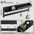 AMBIRD 35 inch Wall Hooks with Shelf, Coat Rack Wall Mount, Large Coat Hanger for Wall, Entryway Shelf with 7 Dual Coat Hooks