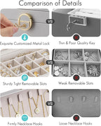 Vlando Jewelry Boxes for Women,2 Layers Jewelry Box with Lock,Birthday Gifts for Women Girls,Jewelry Organizers for Earrings 