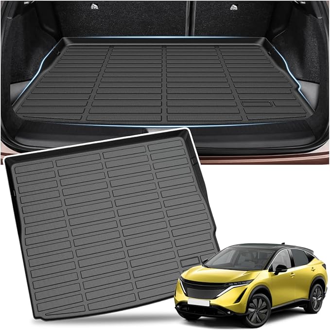 Sunsdrew Trunk Cargo Liner for 2023-2026 Nissan Ariya Accessoreis, Rear Trunk Mat Cargo Mat All Weather Protection TPE Rubber Raised Edge