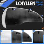 Passenger Side Mirror Cover Replacement for Jeep Renegade 2015 2016 2017 2018 2019 - Right Side Mirror Covers, Rear View Mirrors Cap Accessories With Lamp, Textured