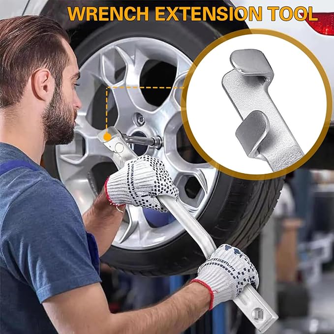 Mandark Car Wrench Extender Tool Bar, Ultra Long Vehicle Drive Torgue Extender with 1/2" Square Hole, Auto Wrench Extension L
