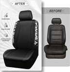CAR PASS Cow Diamond Leather Bling Car Seat Covers Universal, Faux Shining Rhinestones Two Front only, Fit 95% Automotive Glitter Crystal Sparkle Strips for Cute Women Girl, 2PCS Cow Silver Diamond