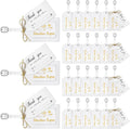 Sweetude 48 Sets Leather Luggage Tag Bulk and So The Adventure Begins Luggage Tags with Name Card for Wedding Bridal Shower B