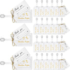 Sweetude 48 Sets Leather Luggage Tag Bulk and So The Adventure Begins Luggage Tags with Name Card for Wedding Bridal Shower B