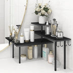 Homode Bathroom Counter Organizer Corner Shelf, Kitchen Countertop Organizer, 3 Tier Wood Counter Shelf Stand for Over The Si
