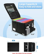 Fireproof Document Box, File Box with Lock for Hanging File Folders, Portable File Box with Handle, Fire Proof Safe for Docum