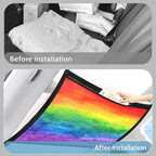 Rainbow Car Ceiling Cargo Net Pocket Hanging Storage Bag with Zipper 31.5"x21.6" Double-Layer Mesh Car Roof Storage Organizer Long Road Trip Truck SUV Travel Camping