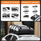 Sailnovo Rooftop Cargo Carrier Car Roof Bag 21 Cubic,Waterproof Cargo Roof Bag for Most Vehicles with/Without Roof Rack with Strap, Anti-Slip Mat,6 Door Hooks(Classic Gray-Black)