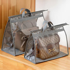 CINPIUK 4 Pack Handbag Dust Bags Clear Purse Storage Organizer for Closet, Zipper Hanging Storage Bag for Handbags, Grey