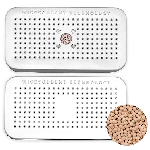 40 Gram Dessicant Canister, Molecular Sieve Reusable Desiccant Dehumidifier for Car, Closet, Cabinet, Bag, Tool Box