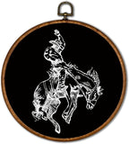 KSDUT Western Cowboy Horse Black Wall Art Decor - Brown Bucking Southwestern Wall Art Canvas Frame Hanging Prints, Mid Centur