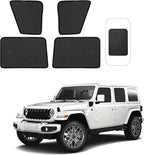 Front Side Half Window Shade Foldable Custom Fit for 2018-2025 Je-ep Wrangler JL Car Window Shades for Side Window Sun Shade UV Protection Heat Insulation for Camping Sleeping 4PCS