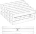 Vtopmart 8 Pack Drawer Dividers for Clothes, 4" High 10.2"-16.5" Adjustable Expandable Dresser Drawer Organizer, Clear Plasti