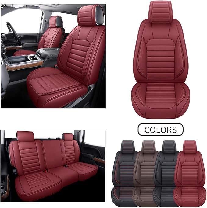 YIERTAI for Chevy Chevrolet Silverado GMC Sierra Seat Covers Fit 2007-2025 2026 1500/2500/3500 Z71 Trail Boss Crew Double Ext