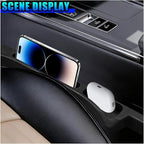 2PCS Car Seat Gap Filler Organizer, Multifunctional Car Gap Stopper Between Seat & Console Prevent Things Drop, Universal Vehicle Interior Phone Holder Accessories for SUVs Trucks (Black)