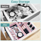 WOWBOX 25 PCS Plastic Drawer Organizer Set, 4 Sizes Desk Drawer Divider Organizers and Storage Bins for Makeup, Jewelry, Gadg